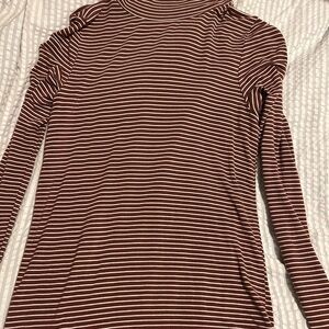 American Eagle Outfitters Brown Striped Long Sleeve Top